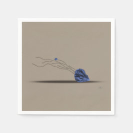 Marine strand schelpen beige blauwe papieren serve servet