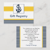 marine strepen, anker, nautische Gift register Informatiekaartje (Voorkant / Achterkant)