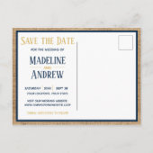 Marine strepen en anker Save the Date Aankondigingskaart (Achterkant)