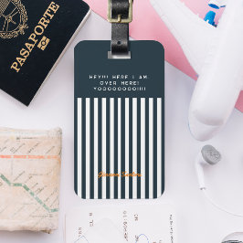 Marine Strepen | Het Moderne Heren Monogram Bagagelabel