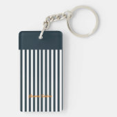 Marine Strepen | Het Moderne Heren Monogram Sleutelhanger (achterkant)
