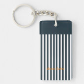 Marine Strepen | Het Moderne Heren Monogram Sleutelhanger (Voorkant)