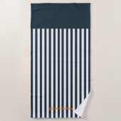 Marine Strepen | Het Moderne Heren Monogram Strandlaken (Voorkant)