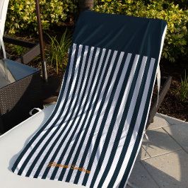 Marine Strepen | Het Moderne Heren Monogram Strandlaken