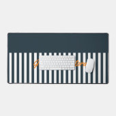 Marine Strepen | Het Moderne Herenmonogram Bureaumat (Keyboard & Muis)
