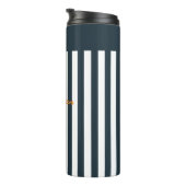 Marine Strepen | Het Moderne Herenmonogram Thermosbeker (Geroteerd rechts)