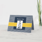 marine strepen, vuurtoren, nautisch Dank u Bedankkaart (Voorkant)