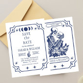 Marine tarot Goth save the date trouw uitnodiging