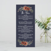 Marine Terracotta Boho Bloem Menu (Staand voorkant)
