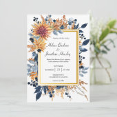 Marine Terracotta Roest Elegante Bloemen Rustieke  Kaart (Staand voorkant)