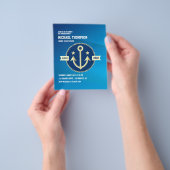Marine thema afstudeerfeest foto uitnodiging flyer (Hand)