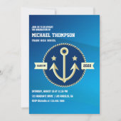 Marine thema afstudeerfeest uitnodiging (Voorkant)