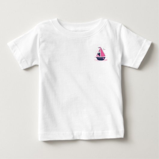 Marine Theme Girly Sailboat Pink Polka Dot Sail (Voorkant)