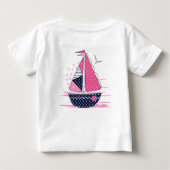 Marine Theme Girly Sailboat Pink Polka Dot Sail (Achterkant)