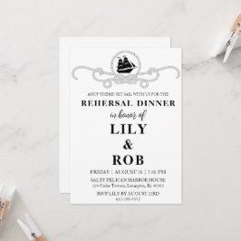 marine touw nautische repetitie diner uitnodiginge kaart