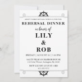 marine touw nautische repetitie diner uitnodiginge kaart (Voorkant)