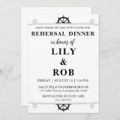 marine touw nautische repetitie diner uitnodiginge kaart (Voorkant / Achterkant)