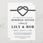 marine touw nautische repetitie diner uitnodiginge kaart (Voorkant / Achterkant)