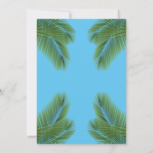 Marine Tropische Groene Palm Bladeren Strand 1e Ve Kaart (Achterkant)