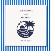 Marine Tropische Palmboom Kustbruiloft Servet