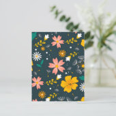 Marine Tuin Bloemmotief Fantasievolle Lente Patroo Briefkaart (Staand voorkant)