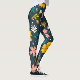 Marine Tuin Bloemmotief Fantasievolle Lente Patroo Leggings