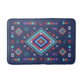 Marine Turquoise Boho Geometrisch Oppervlaktestruc Badmat (Voorkant)
