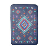 Marine Turquoise Boho Geometrisch Oppervlaktestruc Badmat (Voorkant Verticaal)