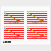 Marine Tweetwar Battle Flag Rechthoekige Sticker (Vel)