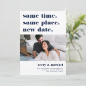 Marine | Uitstel van modern huwelijksfotografie Save The Date (Staand voorkant)