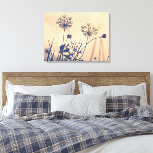 marine Umbels Flowers Floral Art Canvas Afdruk (Insitu (Slaapkamer))