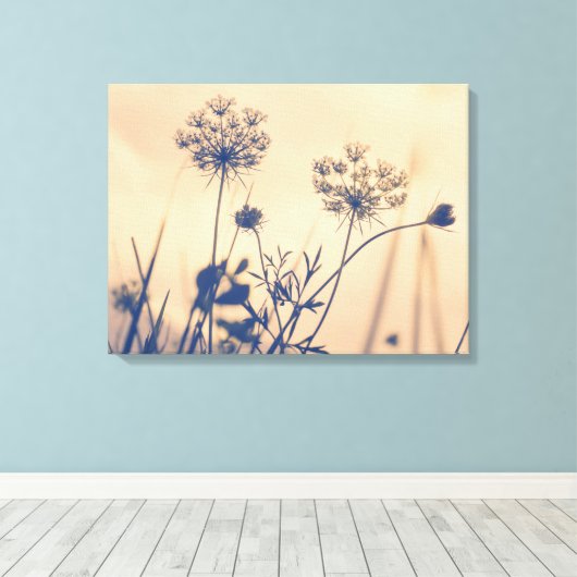 marine Umbels Flowers Floral Art Canvas Afdruk (Insitu (Houten vloer))