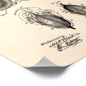 Marine Velocipede 1895 Patent Art Old Peper Poster (Hoek)