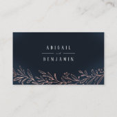 Marine vergulde botanische bruiloft website Invoeg Plaatskaartje (Achterkant)