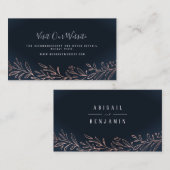 Marine vergulde botanische bruiloft website Invoeg Plaatskaartje (Voorkant / Achterkant)