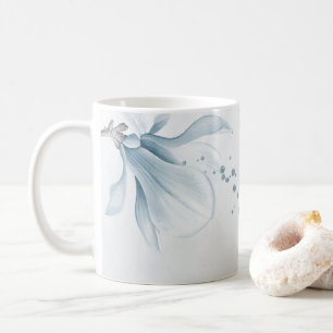 marine verlegene blauwe bloemen botanisch  koffiemok