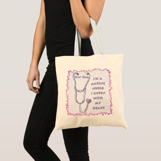 Marine Verpleegster Stethoscoop Tote Bag (Voorkant (product))