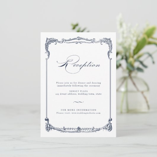 Marine Vintage Frame Klassieke Script Ontvangst Notitiekaartje (Staand voorkant)