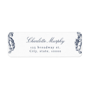 Marine vintage klassiek script retouradres etiket