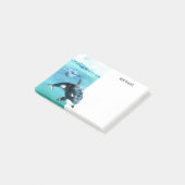 Marine Waterverf Orka Dolfijn Gepersonaliseerd Post-it® Notes (Schuin)