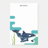 Marine Waterverf Orka Gepersonaliseerde naam Post-it® Notes (Voorkant)