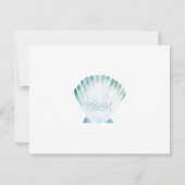 Marine Waterverf Zee Shell Bruiloft Maaltijd Keuze RSVP Kaartje (Achterkant)