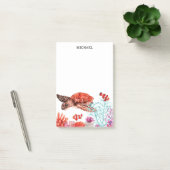 Marine Waterverf Zee Turtle Gepersonaliseerde naam Post-it® Notes (Kantoor)