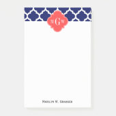 Marine Wht Marokkaans #5 Koraal Rood 3 Initiaal Mo Post-it® Notes (Voorkant)