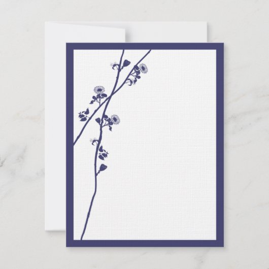 Marine Wild Flower Branches Bruiloft RSVP Kaartje (Voorkant)