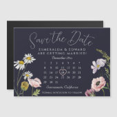 Marine Wild Flower Trouwkalender Save The Date (Voorkant / Achterkant)