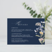 Marine wildflower bruiloft tempel bruiloft Details Informatiekaartje (Staand voorkant)