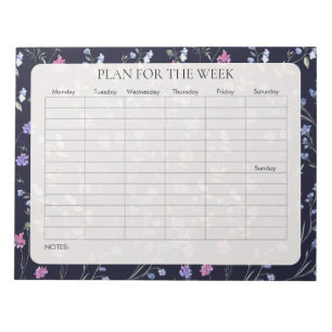 Marine wildflower tearaway weekplanner notitieblok