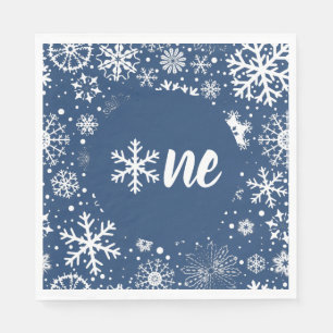 Marine Winter Eerste Verjaardag Snowflake One Napk Servet