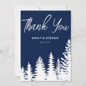 Marine winter Forest Pine bruiloft Bedankkaart (Voorkant)